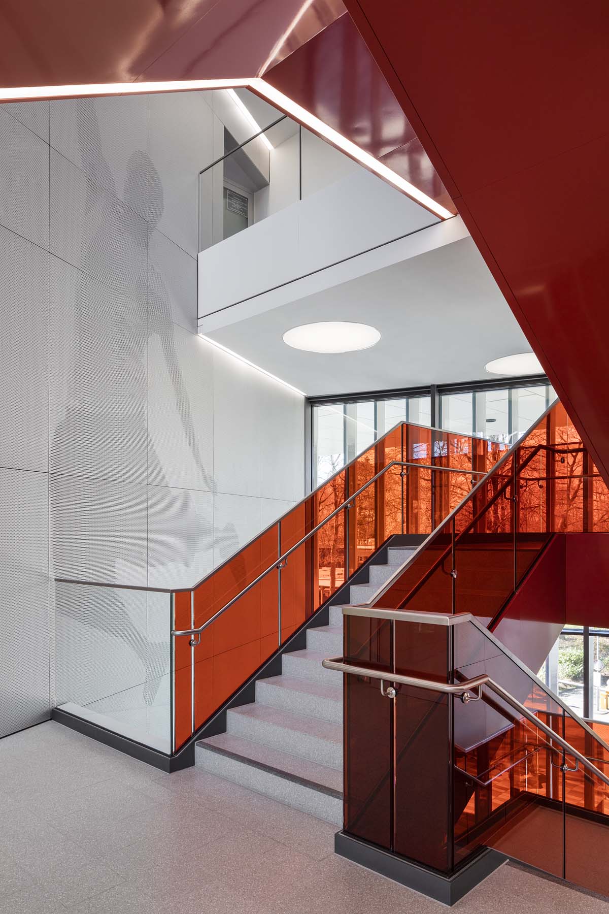 Sporthochschule Köln kadawittfeldarchitektur Treppenhaus Treppe Architekturfotografie Jens Kirchner