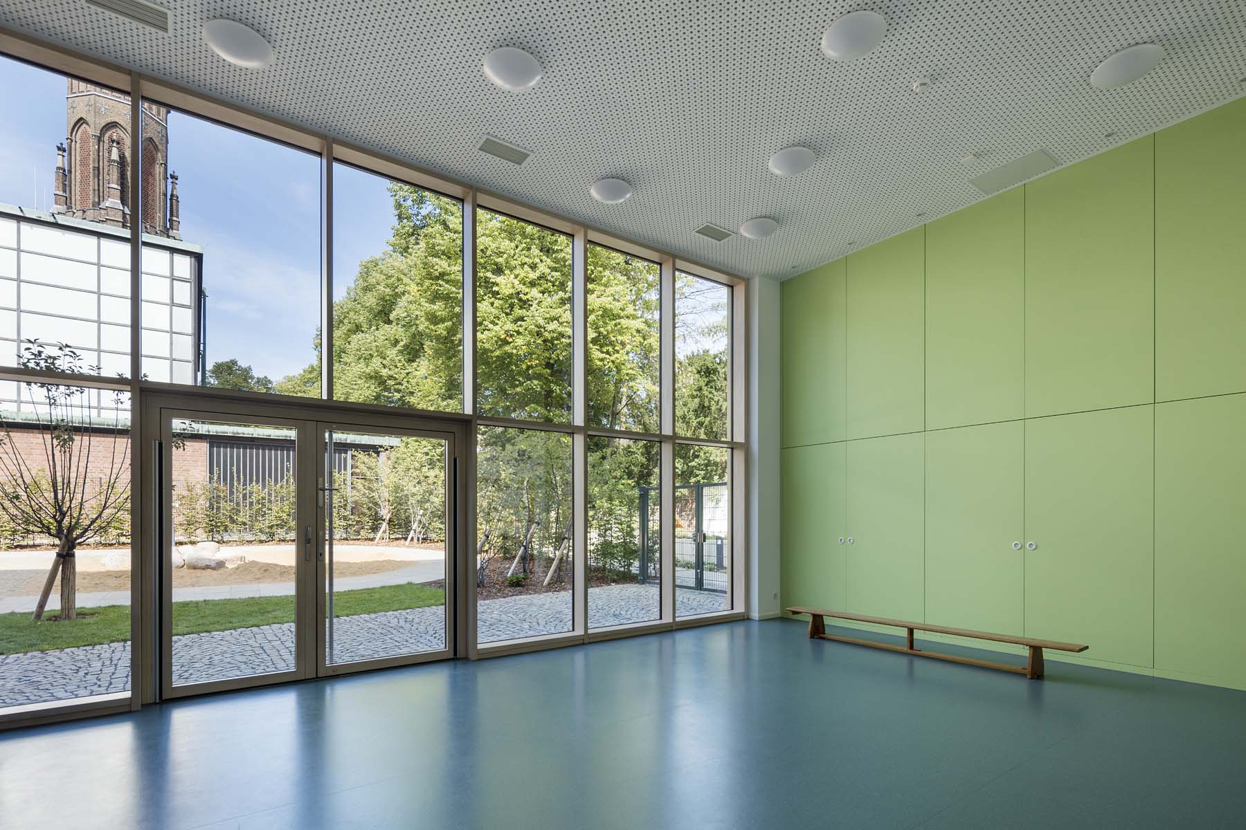 Kita Köln Lepel und Lepel Architektur  Innenraum Sporthalle  Architekturfotografie Jens Kirchner