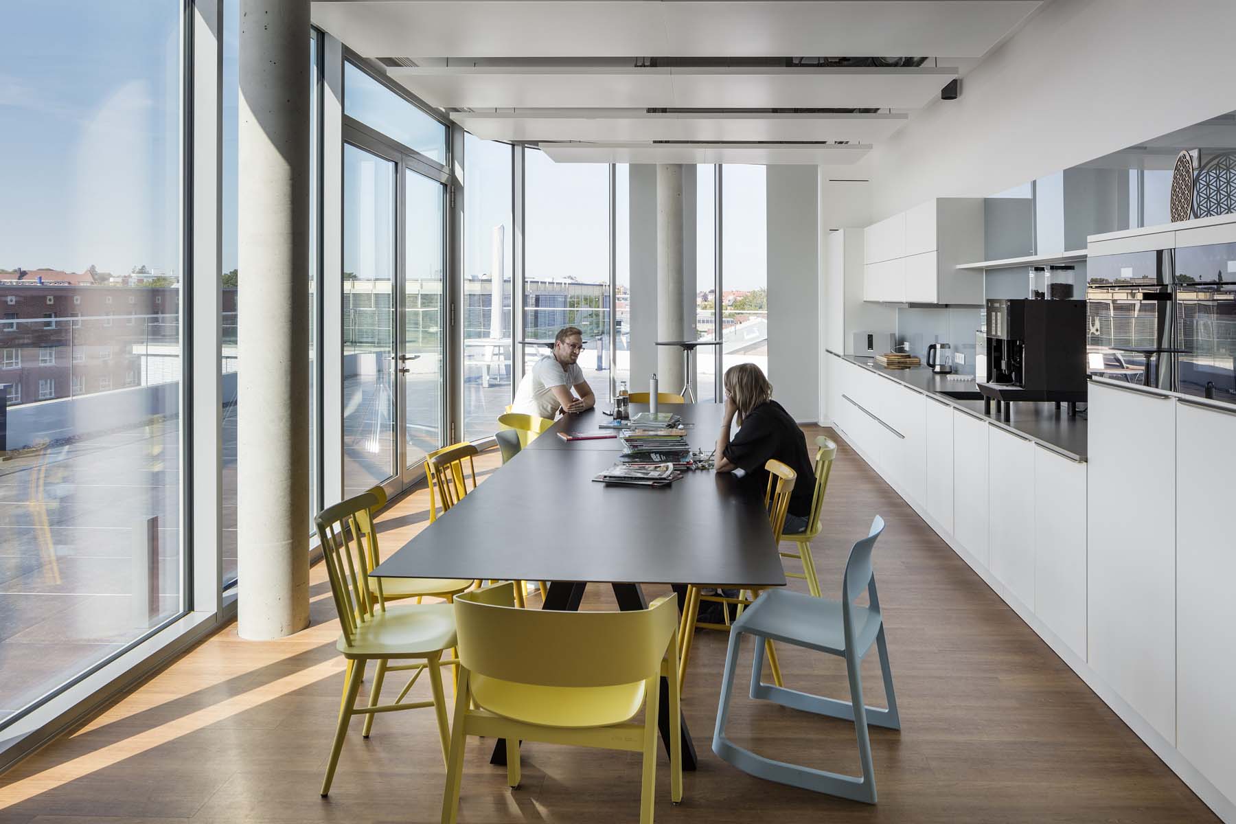 Environ Rheine Kresings Architekten Teeküche Ausblick Dach  Architekturfotografie Jens Kirchner