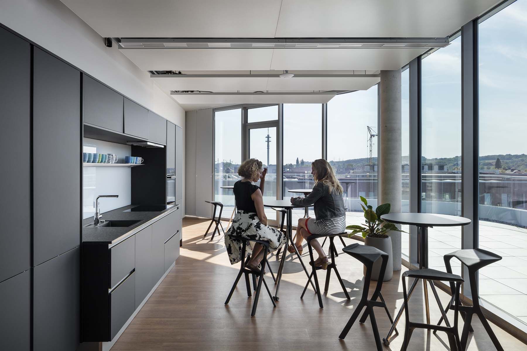 Environ Rheine Kresings Architekten Teeküche Ausblick Dach Architekturfotografie Jens Kirchner